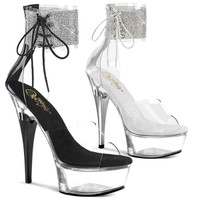 CAPTIVA-624RS, 6 Inch Heel with Rhinestones Ankle Cuffs Sandal By Pleaser USA