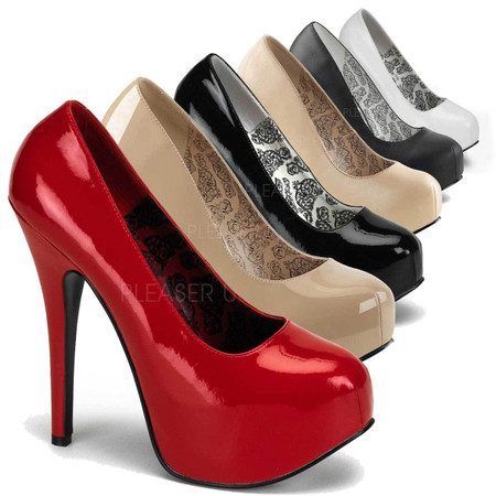 Hidden Platform WIDE Width Pump shoes with 5-inch Heel 5-colors TEE06W