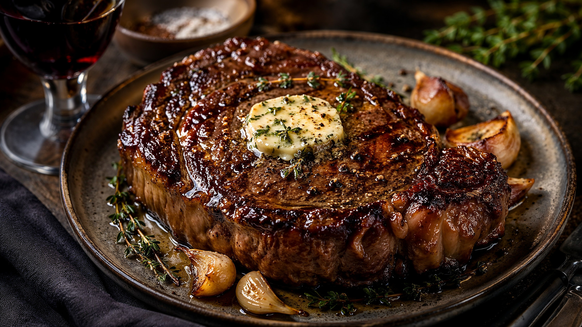Butter-basted rib-eye, pairing illustration