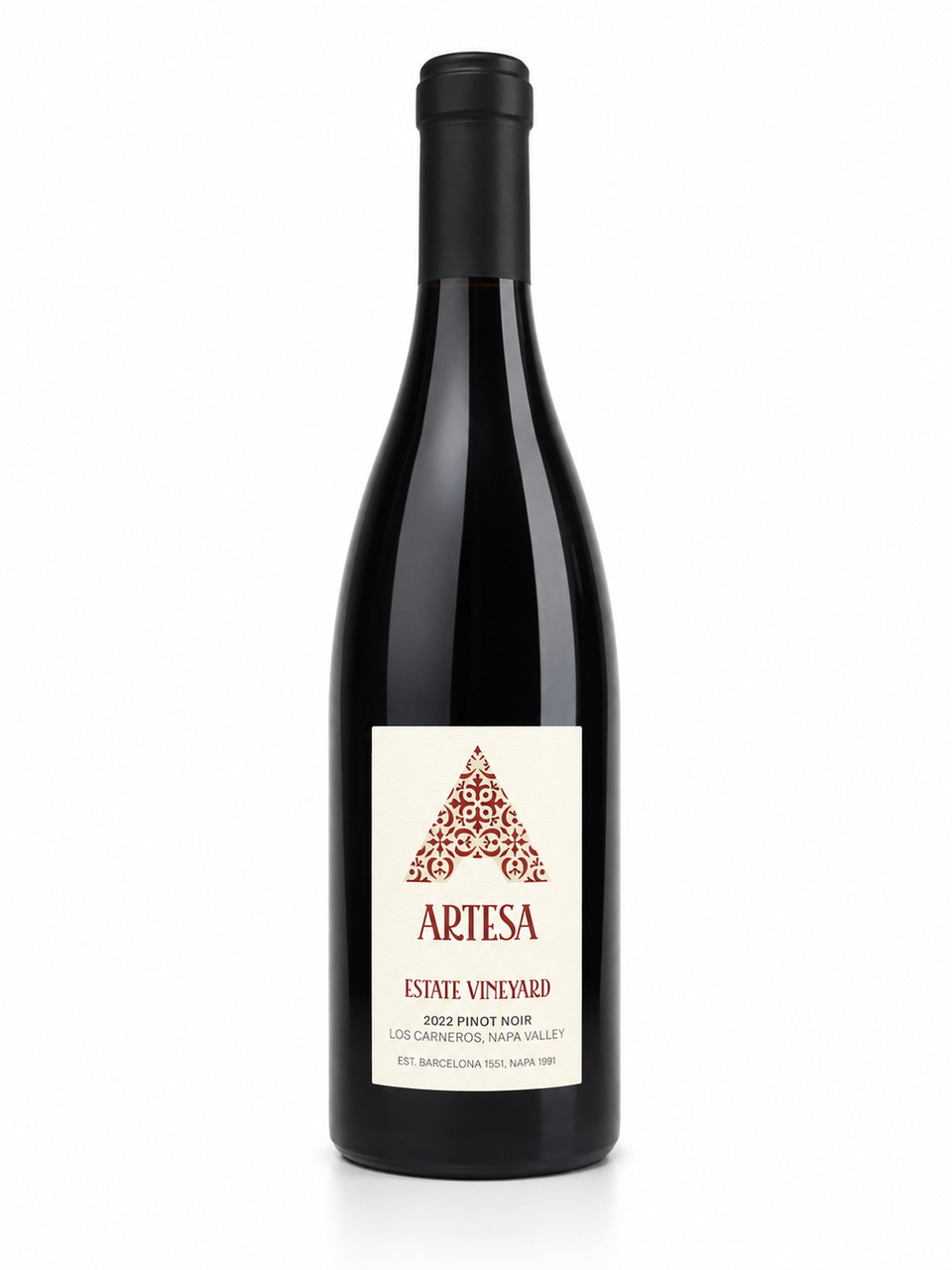 Complete bottle of 2022 Artesa Winery Estate Pinot Noir Carneros, USA