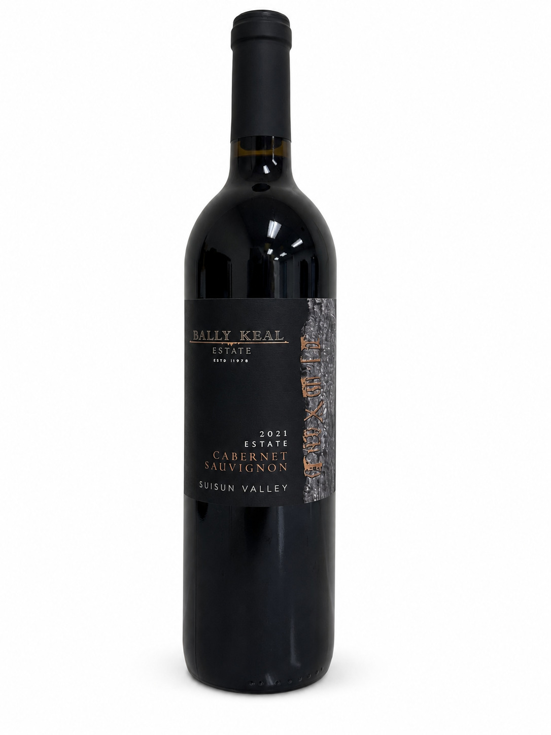 Complete bottle of 2021 Bally Keal Estate B&C Block Clone 337 Cabernet Sauvignon, Suisun Valley, California