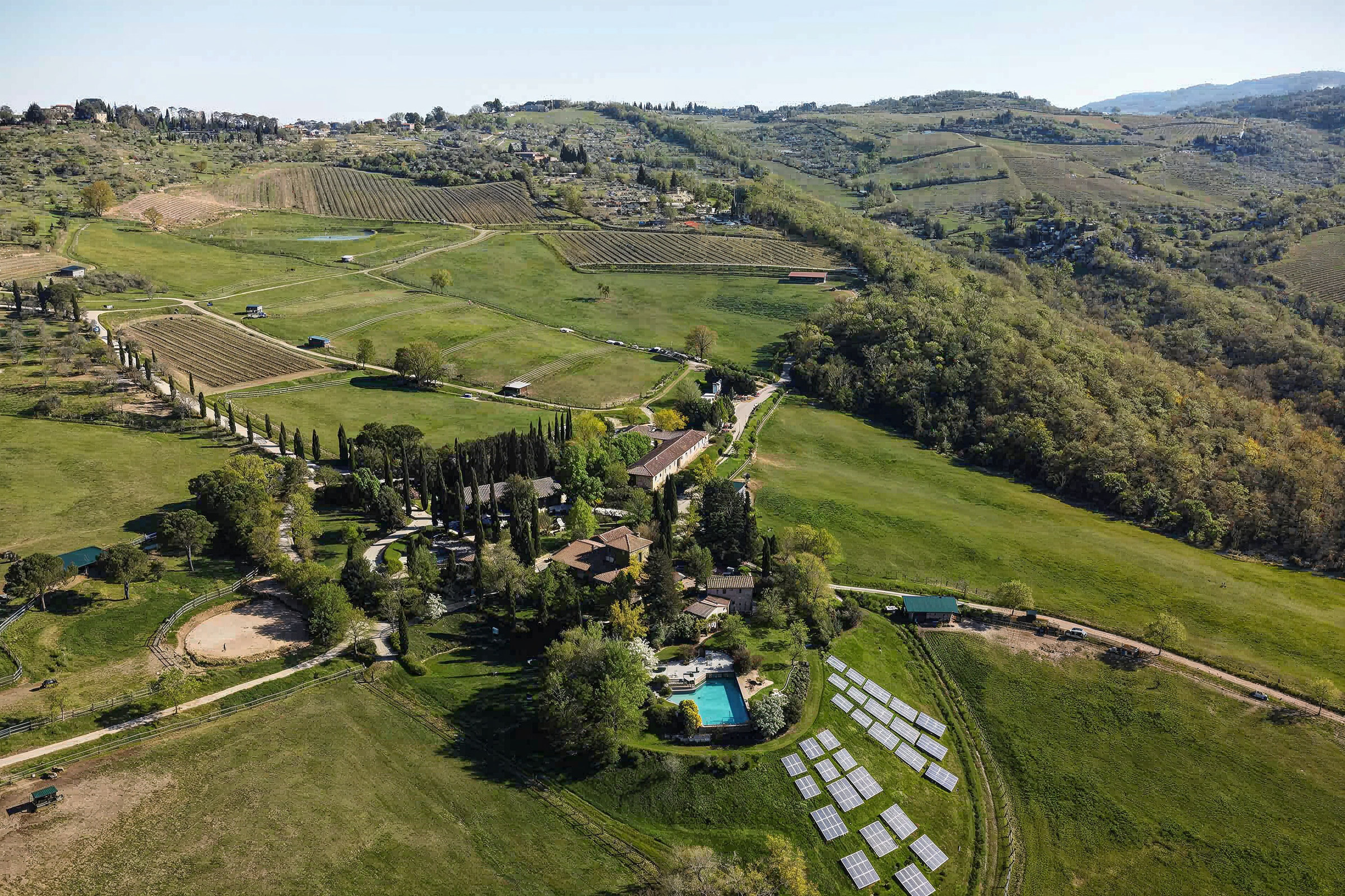Aerial view of Tenuta degli Dei at San Leolino in Panzano