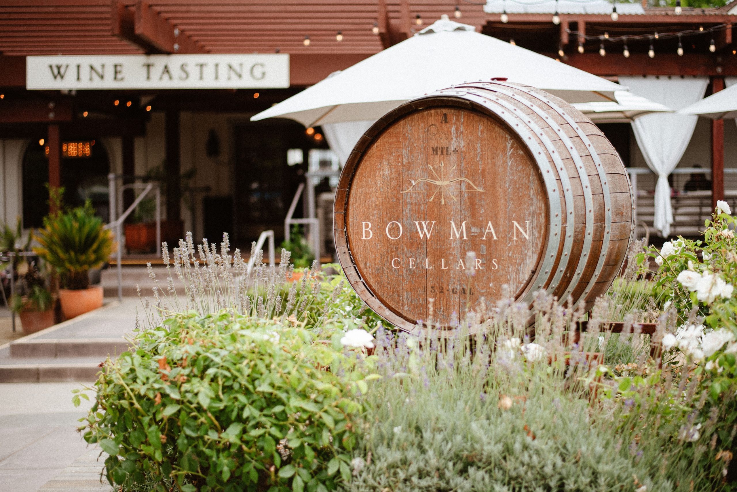 Bowman Cellars tasting-room barrel in Graton