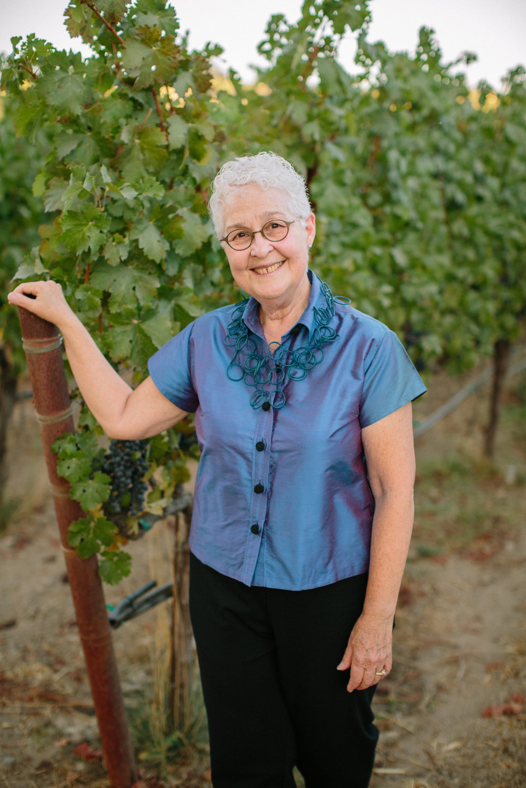 Bunnie Finkelstein in the Judd's Hill vines