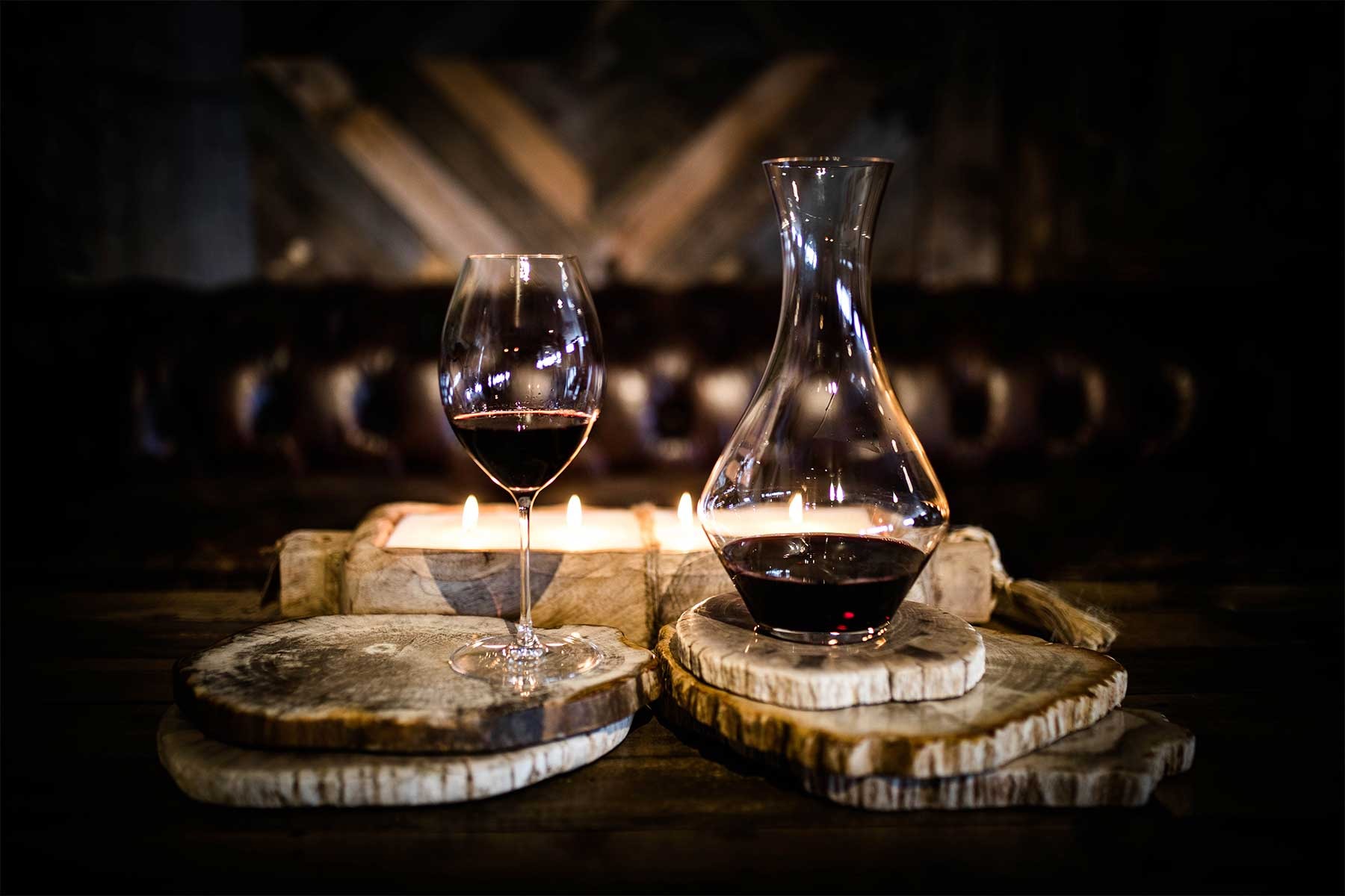 Acumen tasting room by candlelight