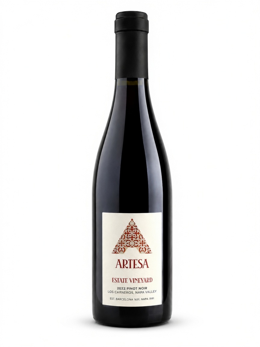 2022 Artesa Winery Estate Pinot Noir bottle with OneWineMarket watermark background