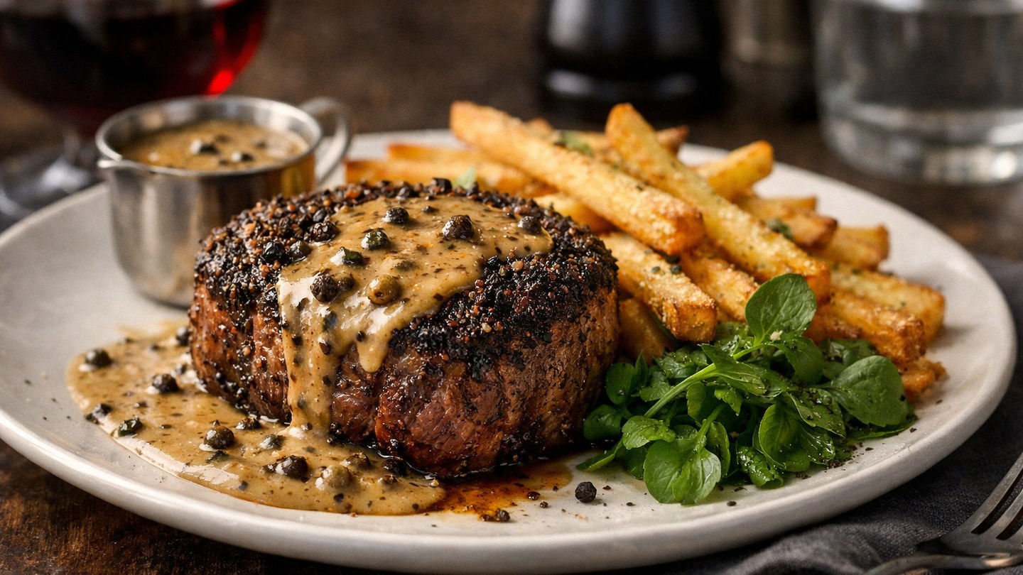 Classic steak au poivre
