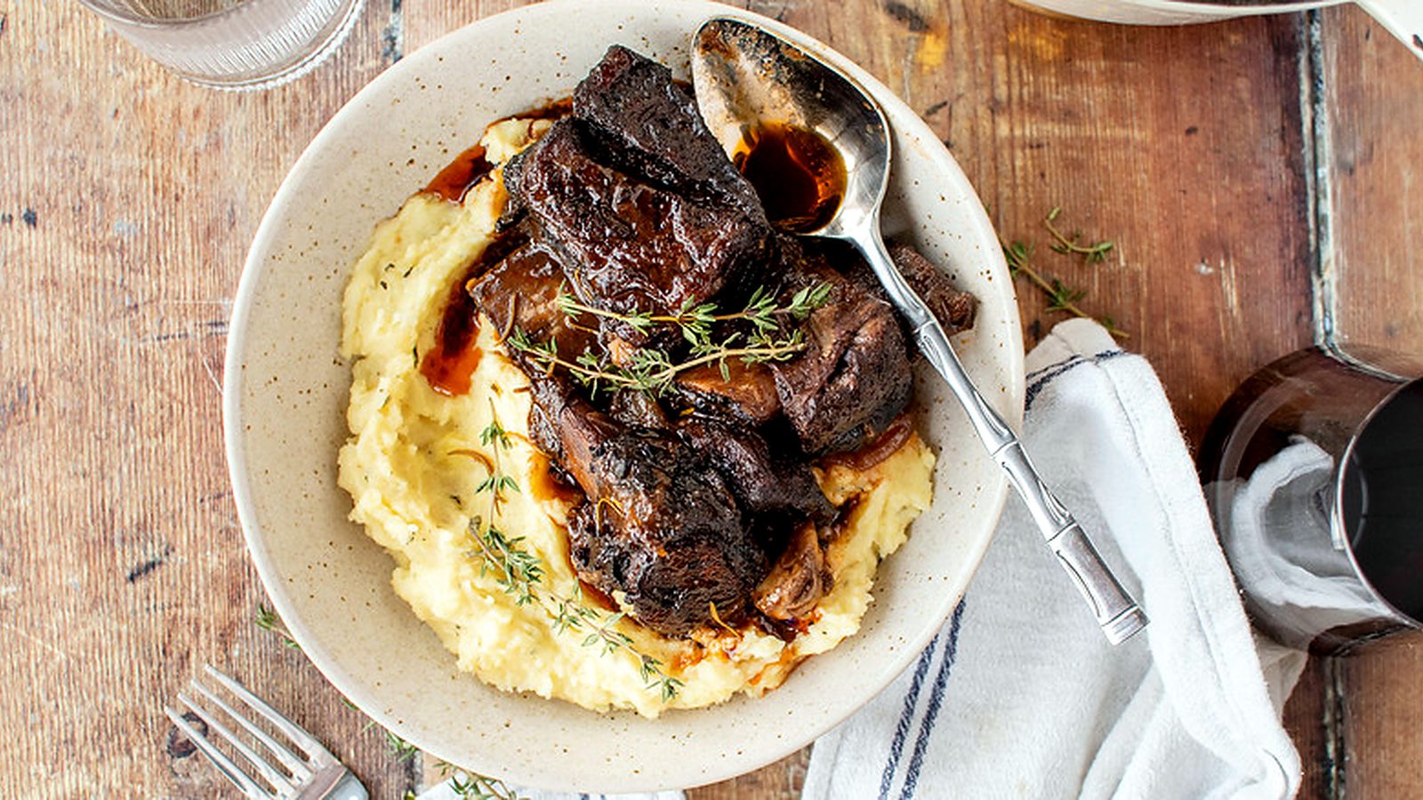 Red Wine-braised beef short ribs