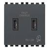 Vimar - Eikon 20295 USB Supply Unit - 2 Module, Flush Mounted, Plastic - Apollo Lighting