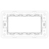 Vimar - Eikon 21614 Mounting Frame - 4 Module, Screws, Plastic - Apollo Lighting