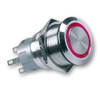 Mega LED - Push Button - Waterproof IP67, Stainless Steel, Momentary Illuminated, 12V, Red LED (32358-R12M) - Apollo Lighting