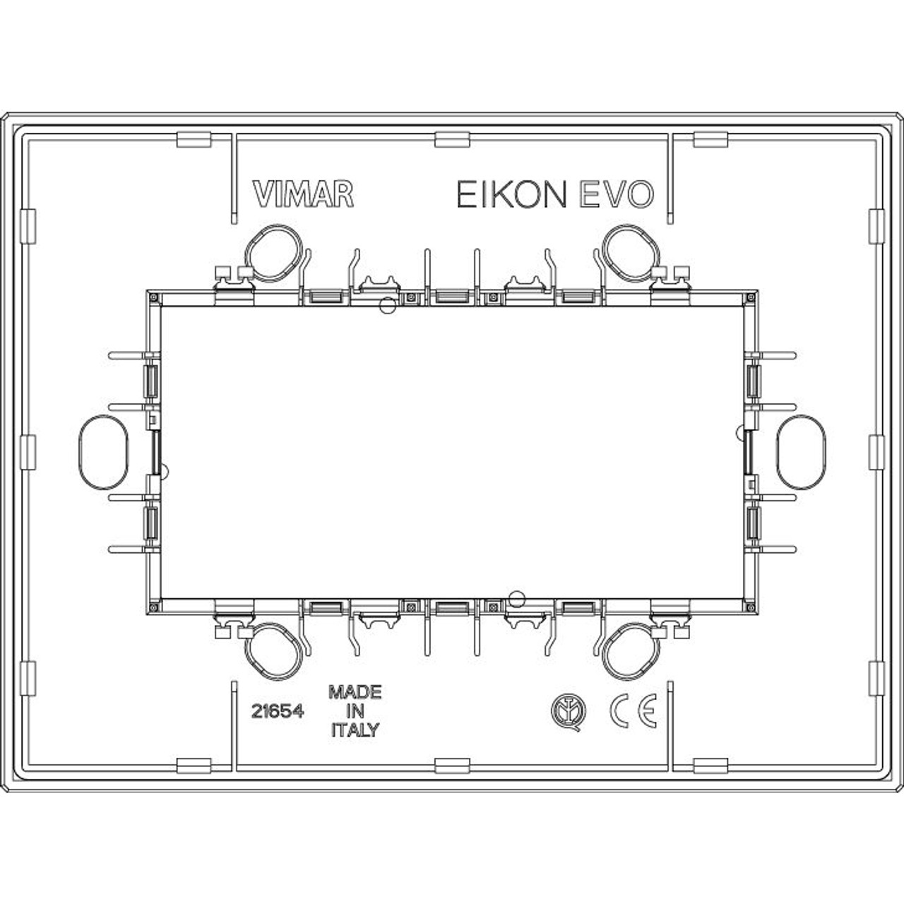 Vimar - Eikon EVO 21654 Cover Plate - 4 Module, Metal - Apollo Lighting