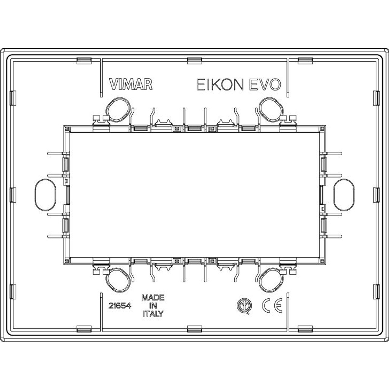 Vimar - Eikon EVO 21654 Cover Plate - 4 Module, Stone - Apollo Lighting