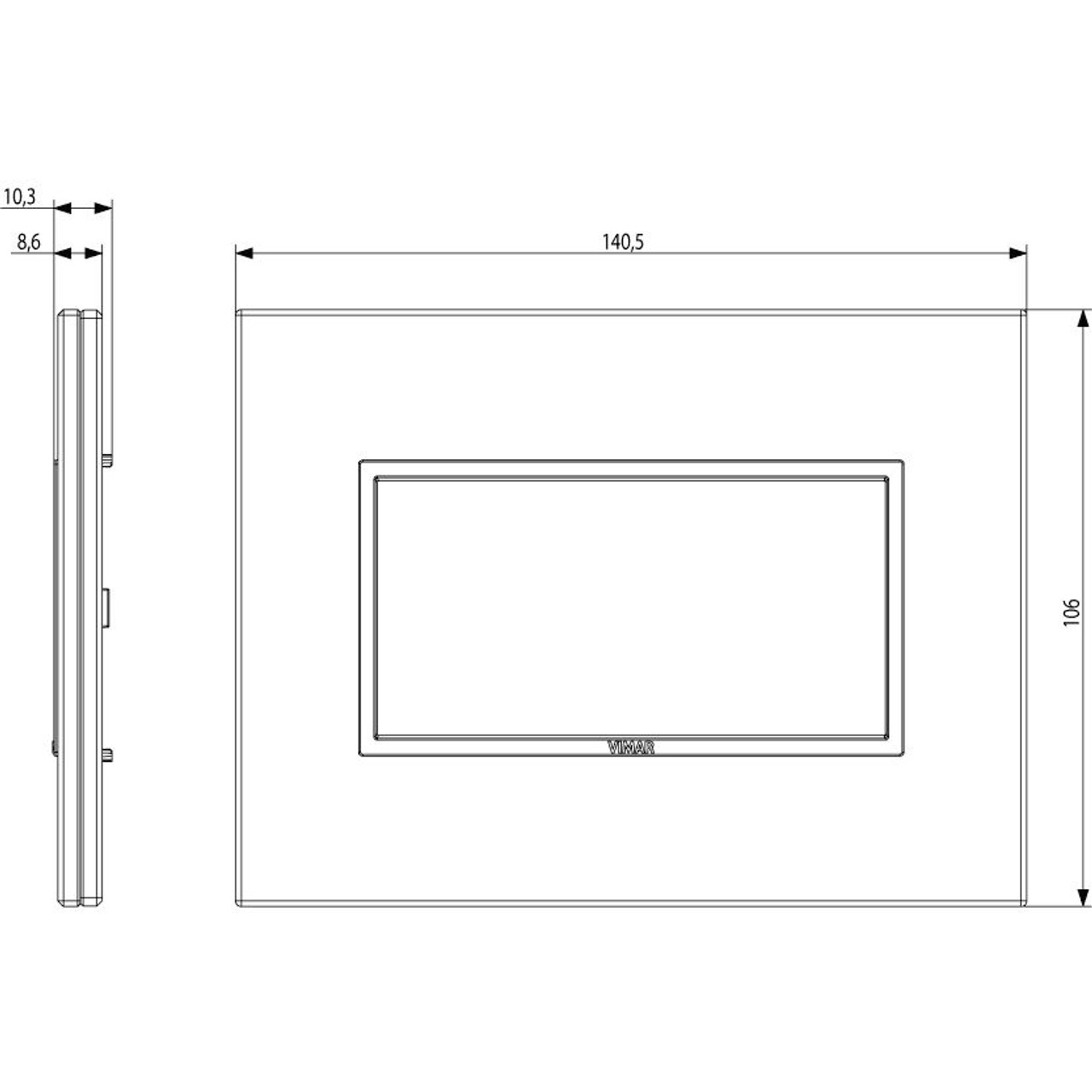 Vimar - Eikon EVO 21654 Cover Plate - 4 Module, Stone - Apollo Lighting