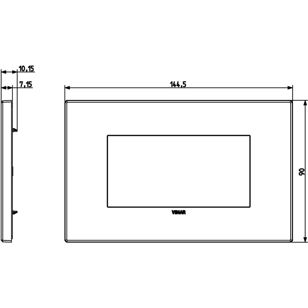 Vimar - Eikon EXÉ 22654 Cover Plate - 4 Module, Metal - Apollo Lighting