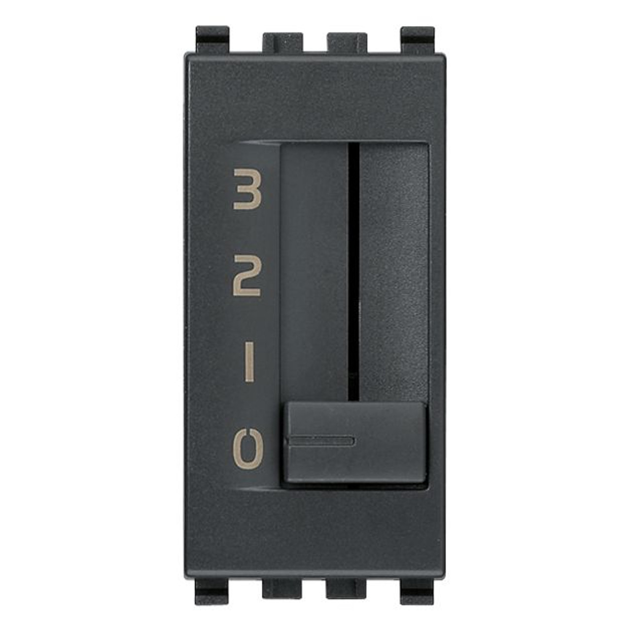 Vimar - Eikon 20095 Slide Switch - Fan Control, 4 Position Adjust, 1P 6(2) A 250 V - Apollo Lighting