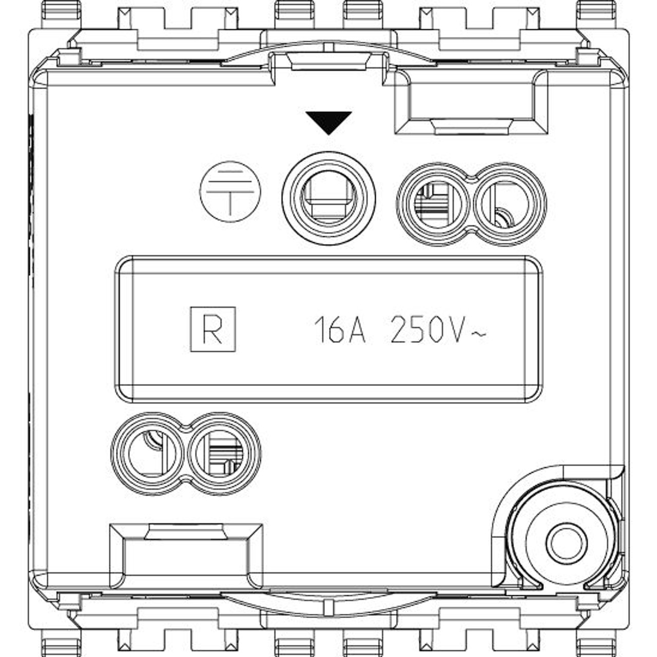 Vimar - Eikon 20212 SICURY French Socket Outlet - 2P+E 16 A 250 V, French Standard, 2 Module - Apollo Lighting