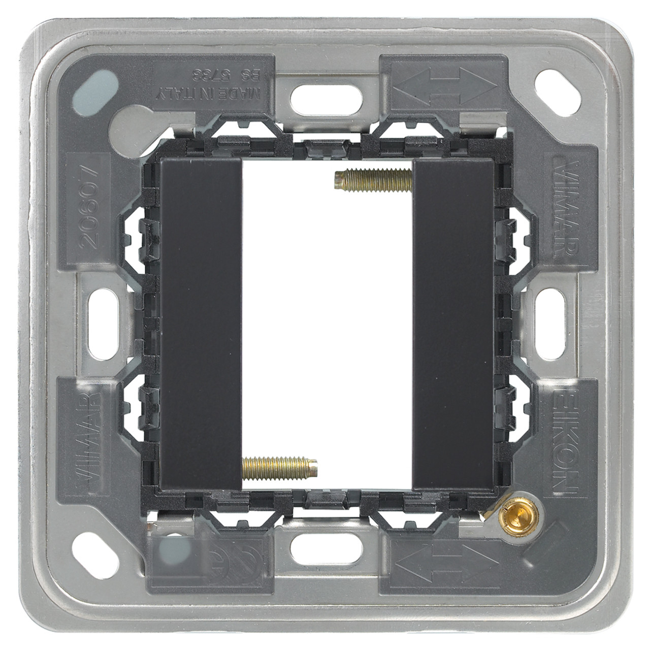 Vimar - Eikon 20606 Mounting Frame - 1 Module, for Square British Standard Mounting Boxes, Plastic - Apollo Lighting