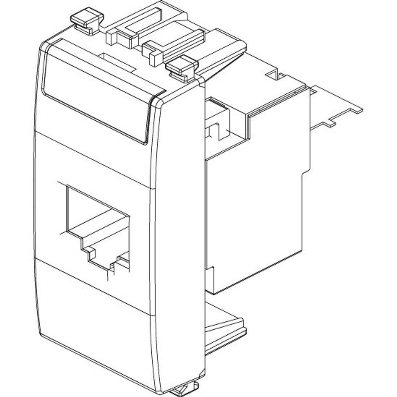 Vimar - Net Safe 20339.6 UTP110 Socket Outlet - RJ45 Cat6e Connector, Unshielded, T568A/B Universal Wiring, 8 Contacts - Apollo Lighting