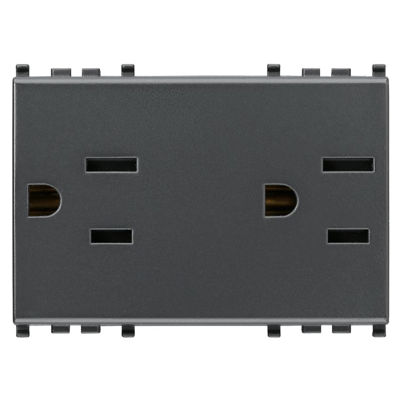 Vimar - Eikon 20243 SICURY USA+SASO Socket Outlet - Double 2P+E 15 A 127 V, American & Saudi Arabian Standard, Plastic - Apollo Lighting