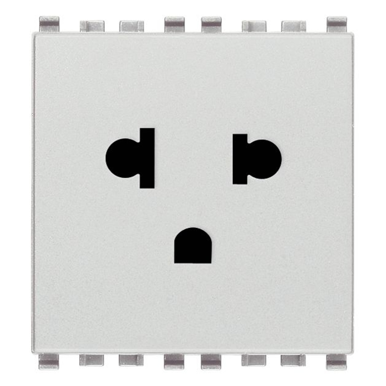 Vimar - Eikon 20248 SICURY USA+EU Socket Outlet - 2P+E 16 A 250 V, 2-Module, Polarized Euro-American Standard - Apollo Lighting