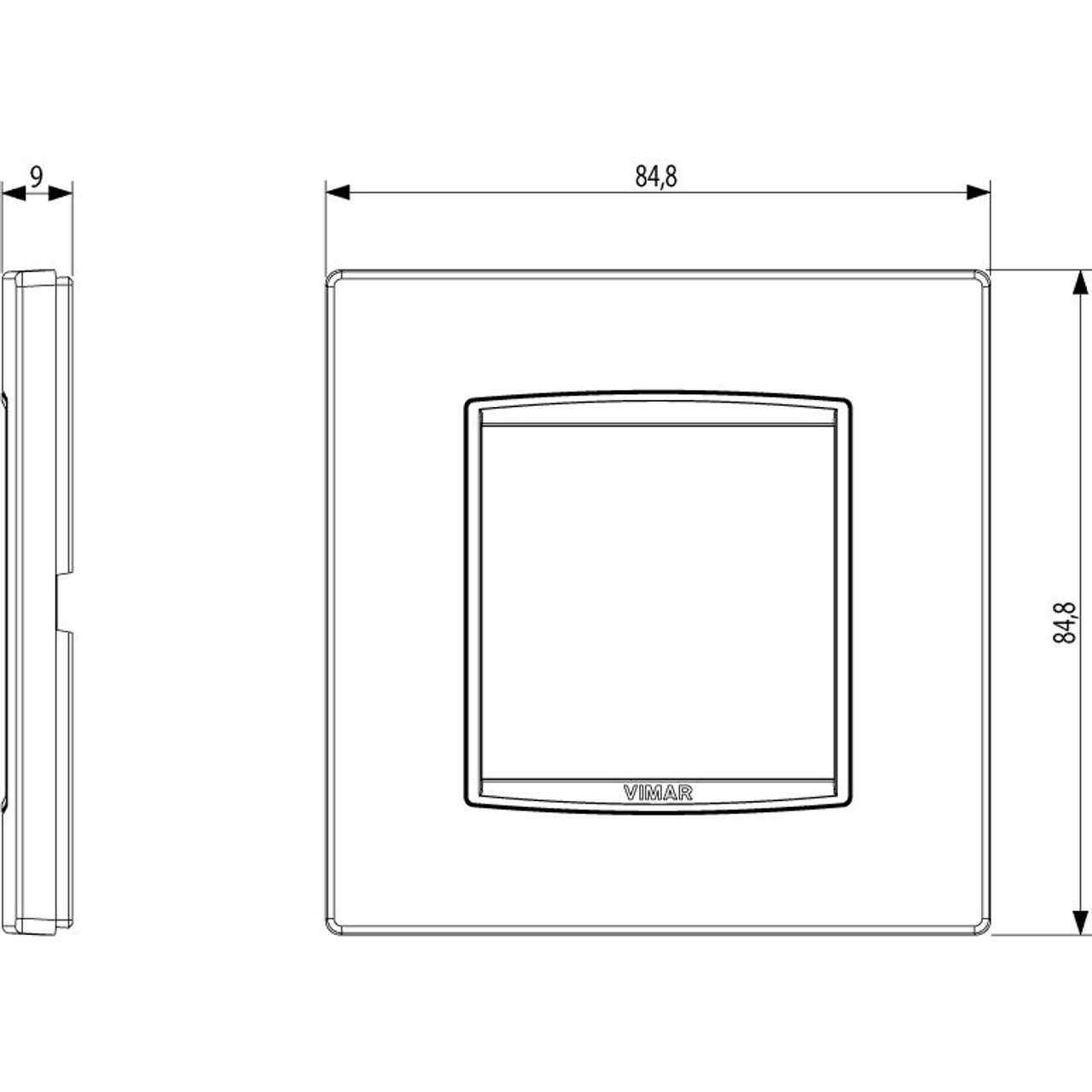 Vimar - Eikon 20642 Classic Cover Plate - 2 Module, Die-Cast Metal - Apollo Lighting