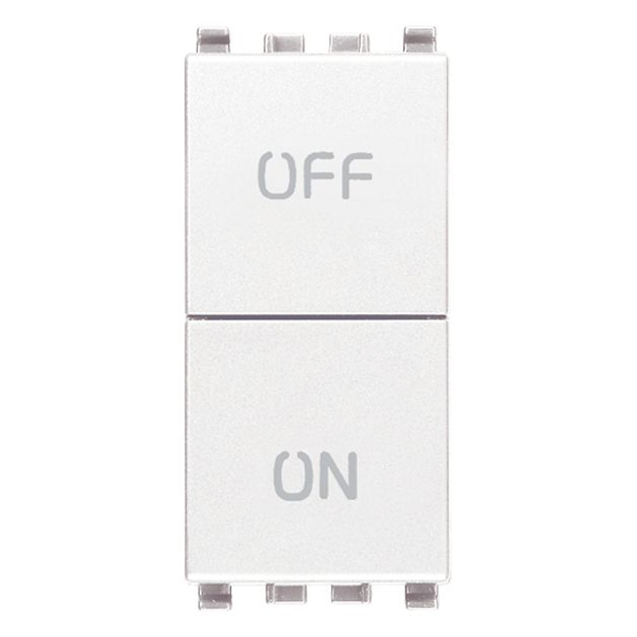 Vimar - Eikon 20058 Push Button - NO+NC, 10A, 250V, ON/OFF Symbols - Apollo Lighting