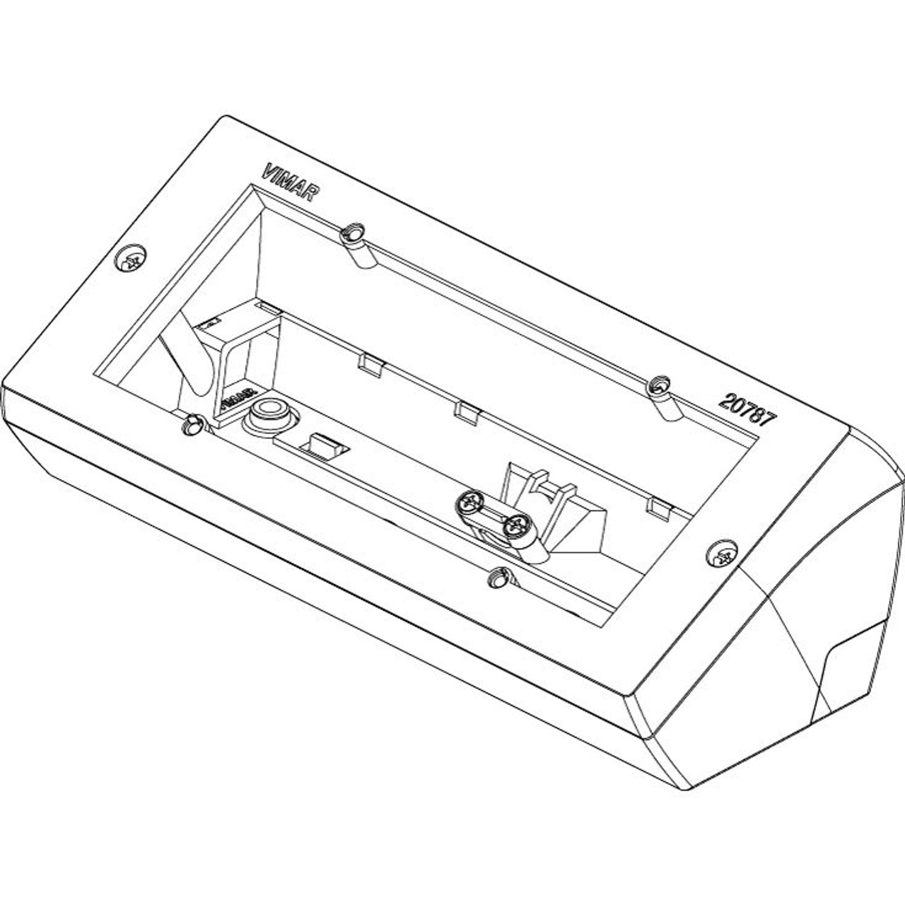 Vimar - Eikon 20787 Table Mounting Box - 7 Module, Plastic, IP20 - Apollo Lighting