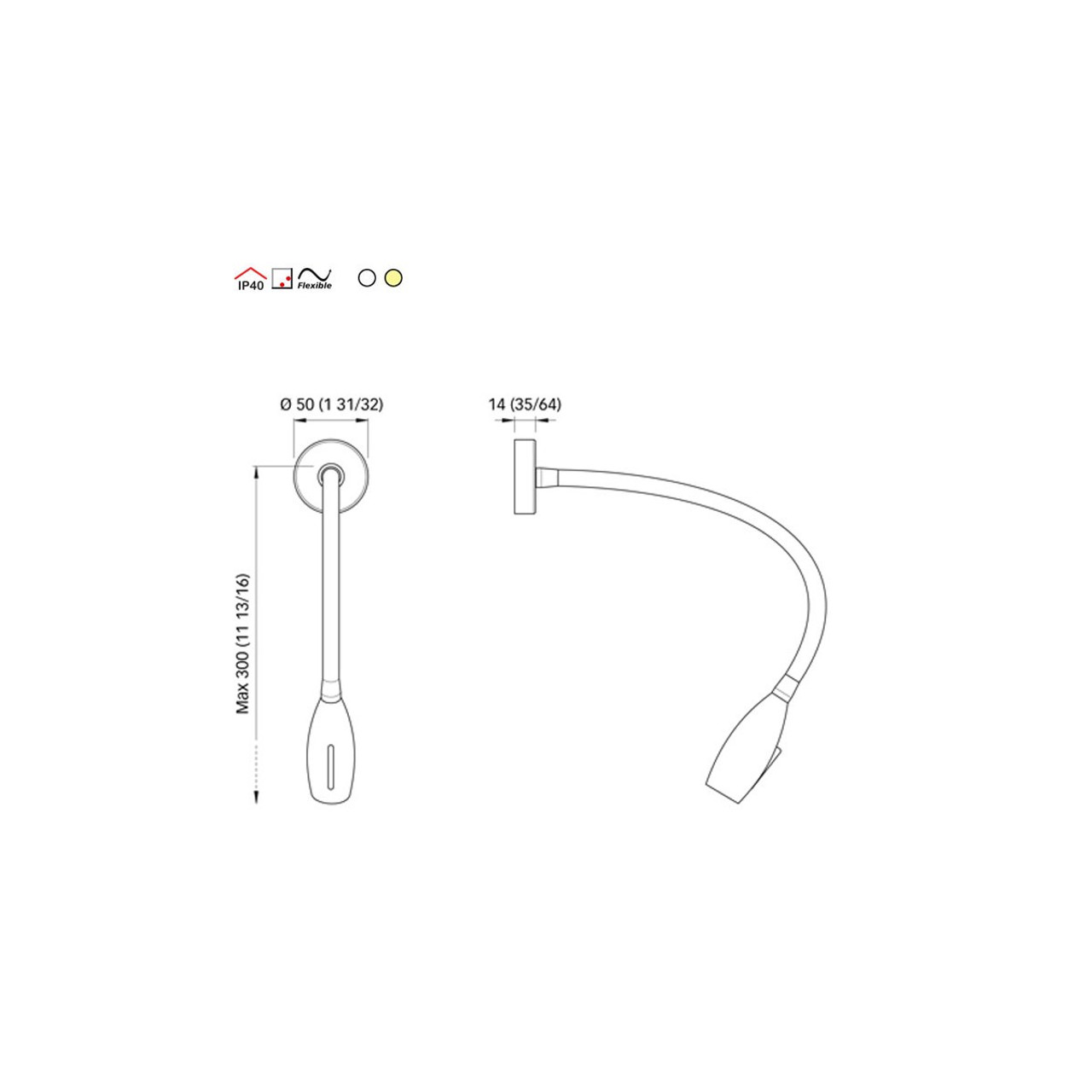 Quick Marine - Maya 30 LED Reading Light (Warm White, 10/30V, Chromed, Switch) (FASP0833CC06A00) - Apollo Lighting