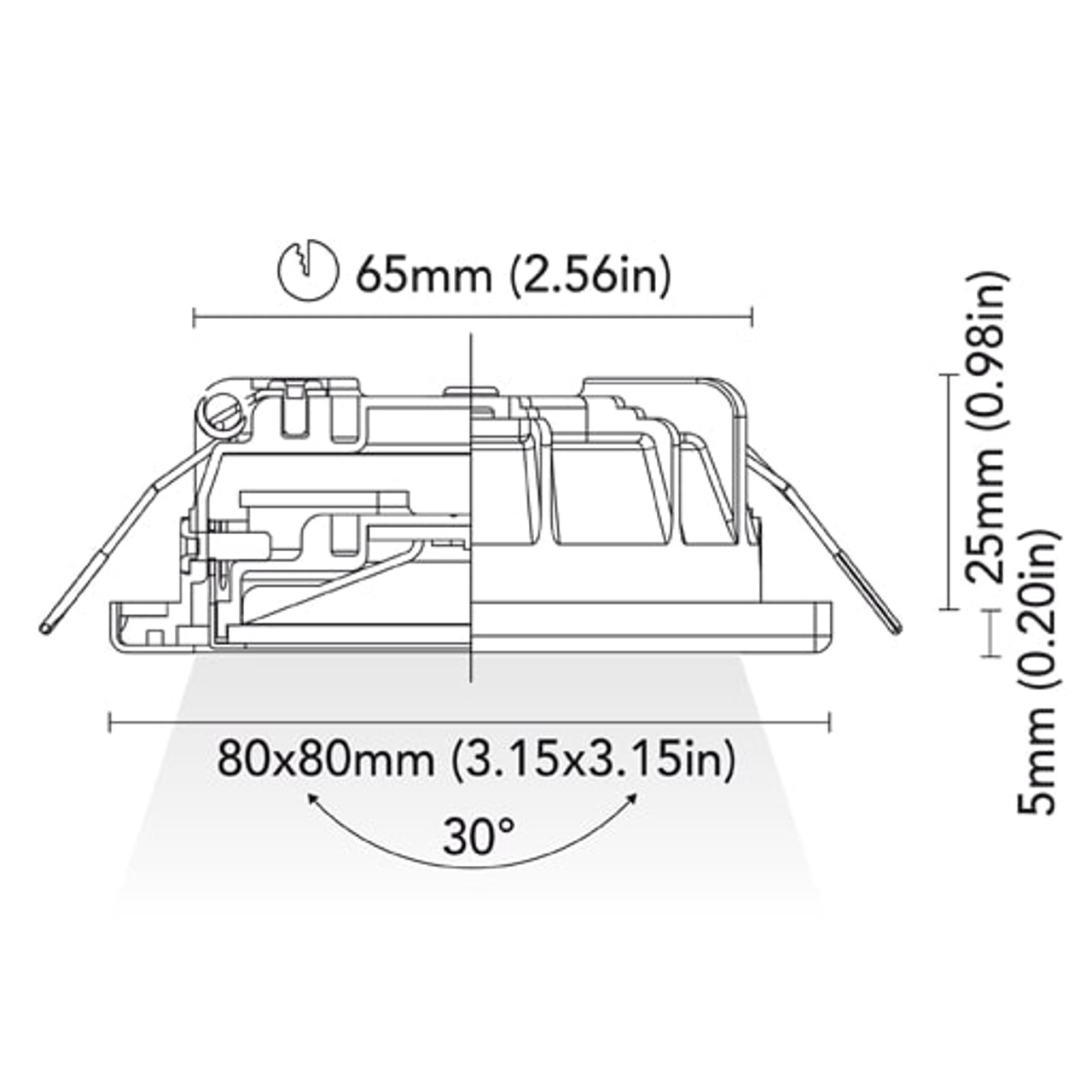 BCM - Daytona 80 Downlight - 2W, 3000K Warn White, 8-32V, IP66, 191Lm - Apollo Lighting