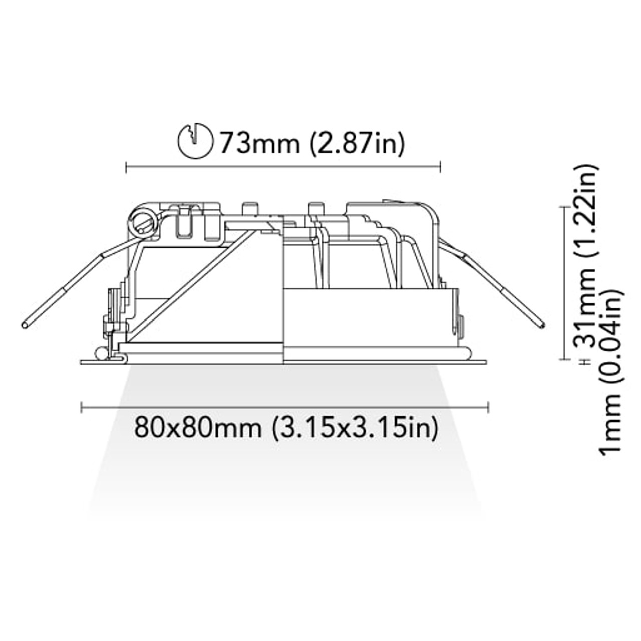 BCM - Seattle 80 Downlight - 4W, 8-32V, IP66, Opal Screen, Wide Beam - Apollo Lighting