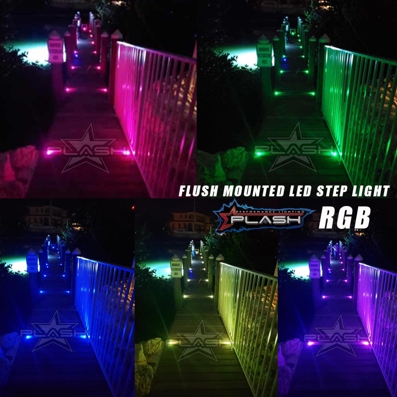 Plash - LED Step Light - Stainless Steel, RGB, 12V, IP68 (DL-SS-RGB) - Apollo Lighting