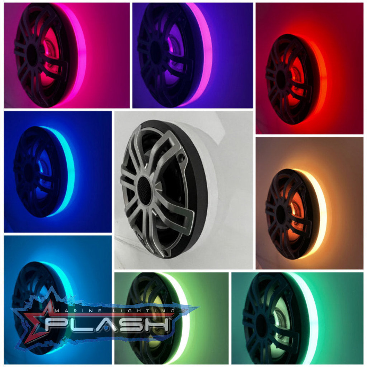 Plash - JL Audio M3/M6 880X CANS (PAIR) LED Speaker Ring - RGB, 12V, IP67 (SPKR-KIT-JL-M6-880CANS) - Apollo Lighting