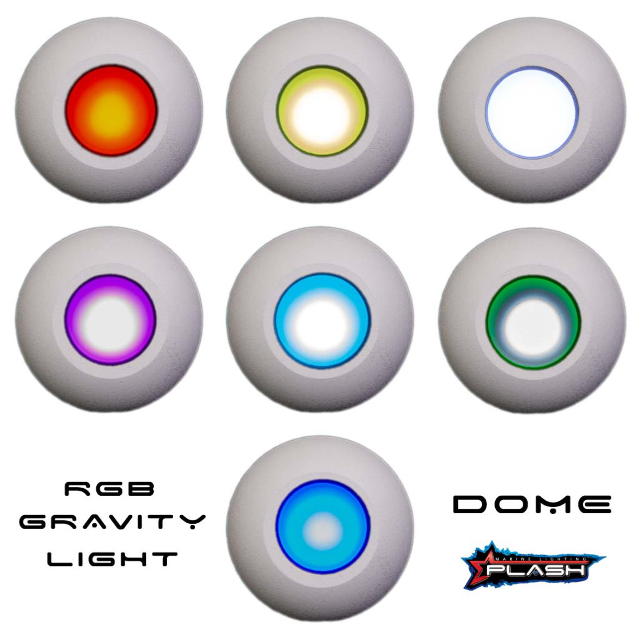 Plash - Gravity LED Deck Light - White, RGB, 1.2W, 12-24V, IP67, 0.2A (UL-1014-EL-RGB-WHT) - Apollo Lighting