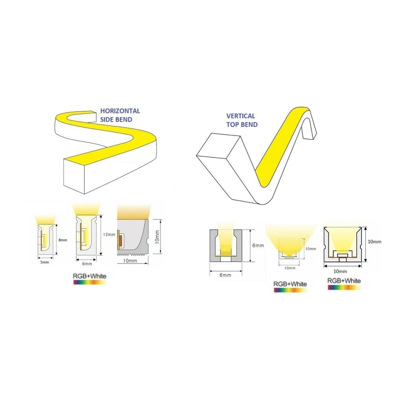 Apollo - 6X12 Neon Flex - 24V DC, 10W, Dimmable  - Apollo Lighting