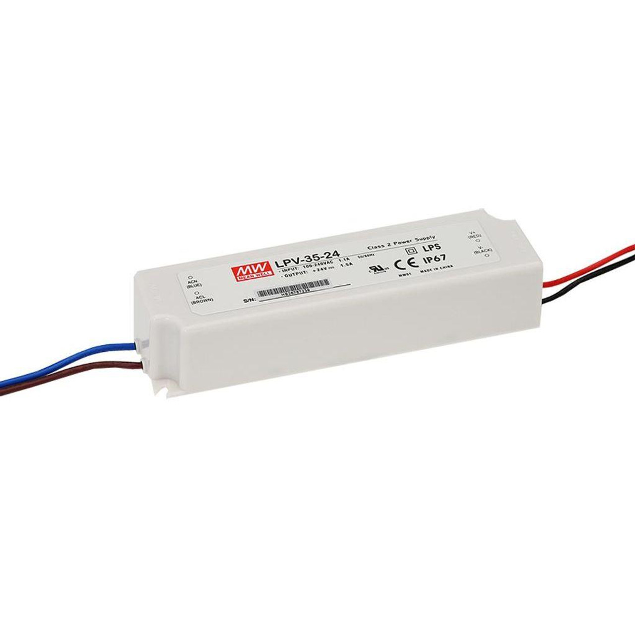 Mean Well - LED Driver - 12V, 3A, IP67, 35W - Apollo Lighting