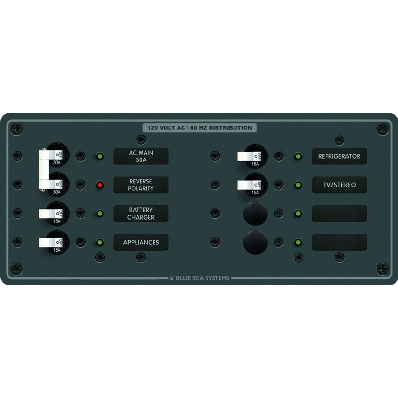 Blue Sea Systems - AC Main Toggle Circuit Breaker Panel - Horizontal / Vertical - Apollo Lighting