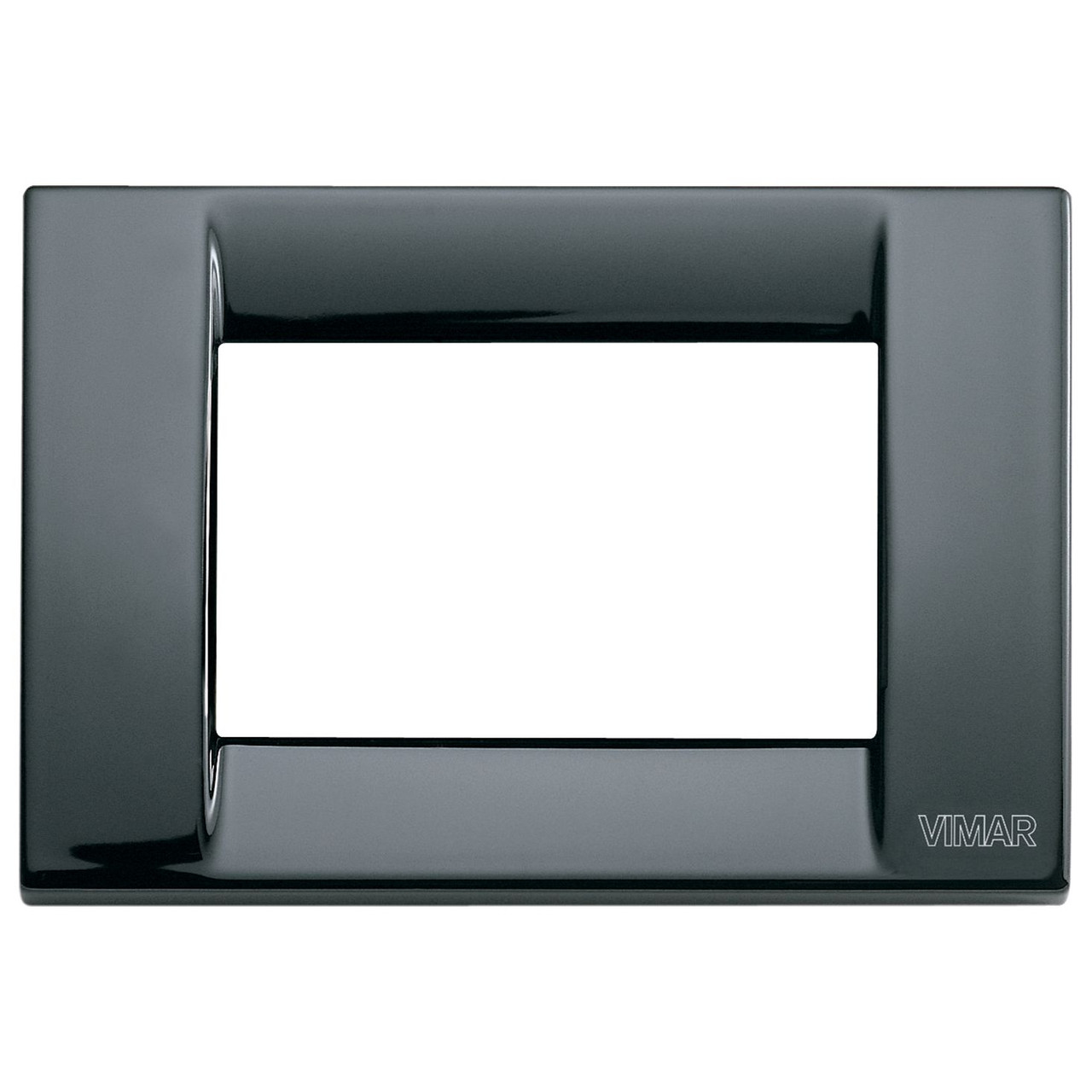 Vimar - Idea 1673 Metal Black Classica Cover Plate - Die-cast Metal, Black - Apollo Lighting