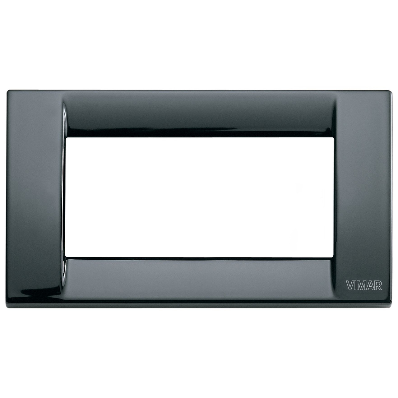 Vimar - Idea 1673 Metal Black Classica Cover Plate - Die-cast Metal, Black - Apollo Lighting