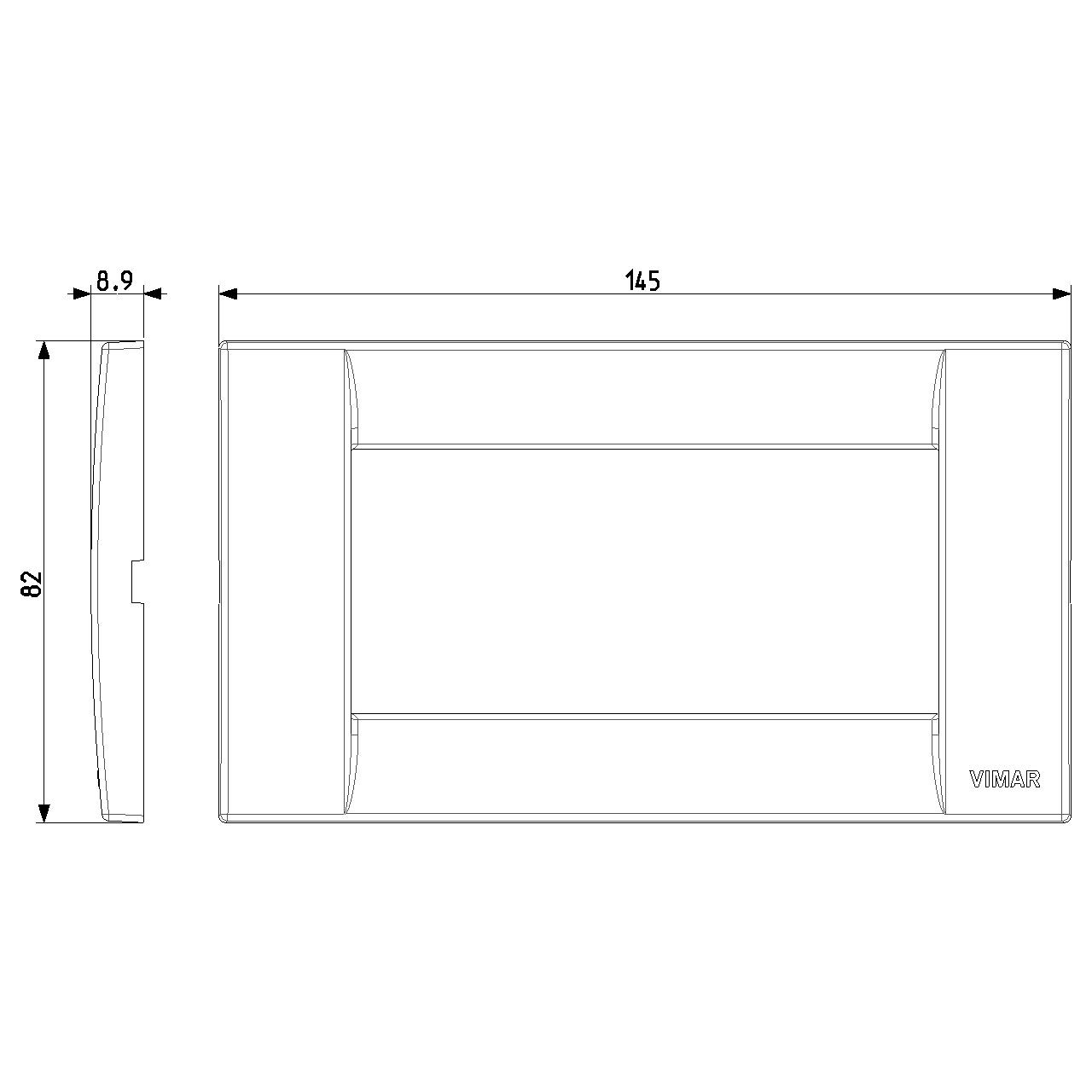 Vimar - Idea Classica Cover Plate - Technopolymer, Graphite Grey - Apollo Lighting