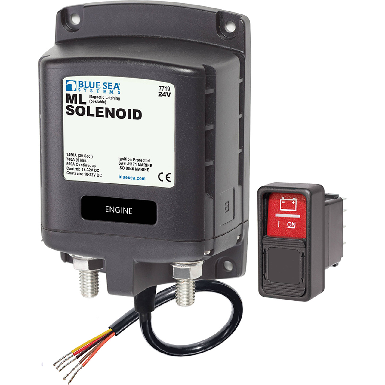 Blue Sea Systems - ML-Series Solenoid Switch - Stripped Wire - Apollo Lighting