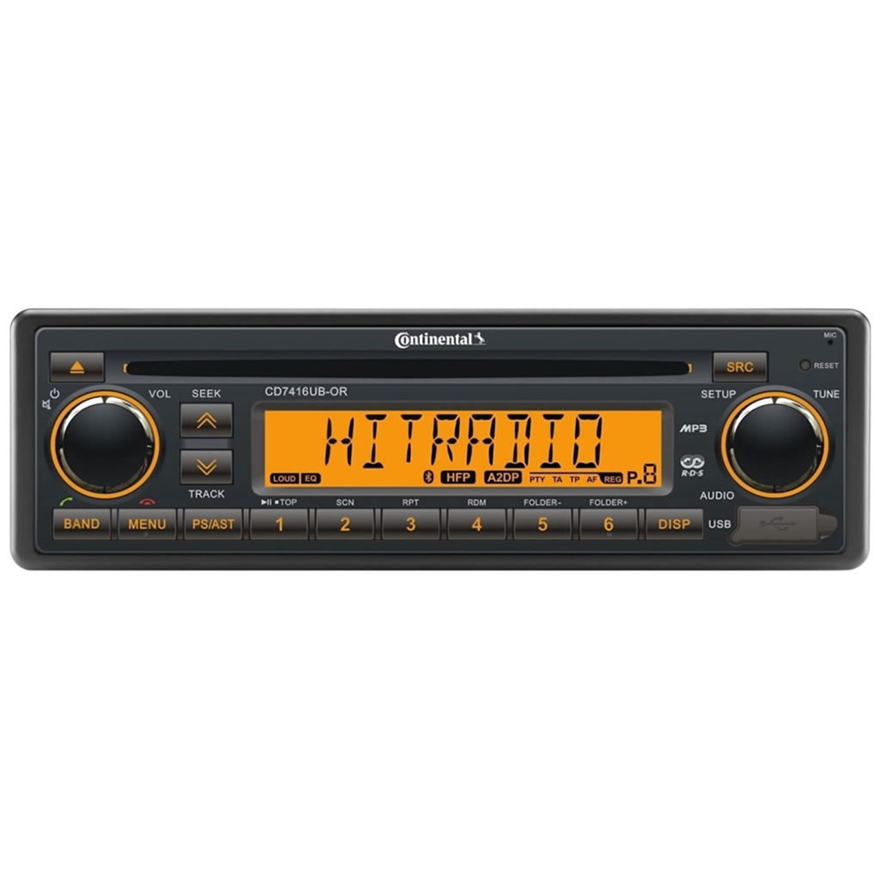 Continental - Stereo with CD/AM/FM/BT/USB - 12V, 164W (CD7416UB-OR) - Apollo Lighting