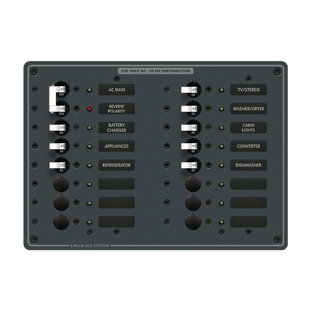 Blue Sea Systems - AC Main Breaker Panel - European - Apollo Lighting