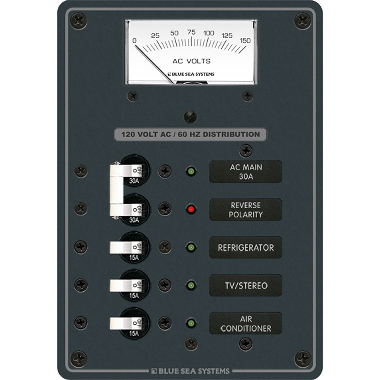 Blue Sea - 8043 AC Main +3 Positions Toggle Circuit Breaker Panel - White Switches - Apollo Lighting