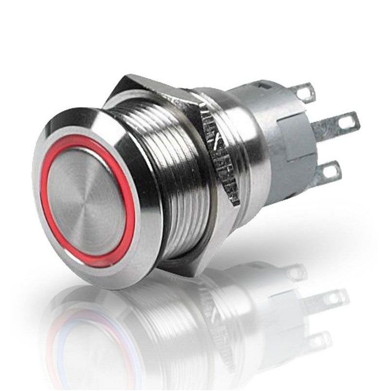 Hella Marine - Stainless Steel LED Switches - 12V, Red, Latching, IP67 (958455001) - Apollo Lighting