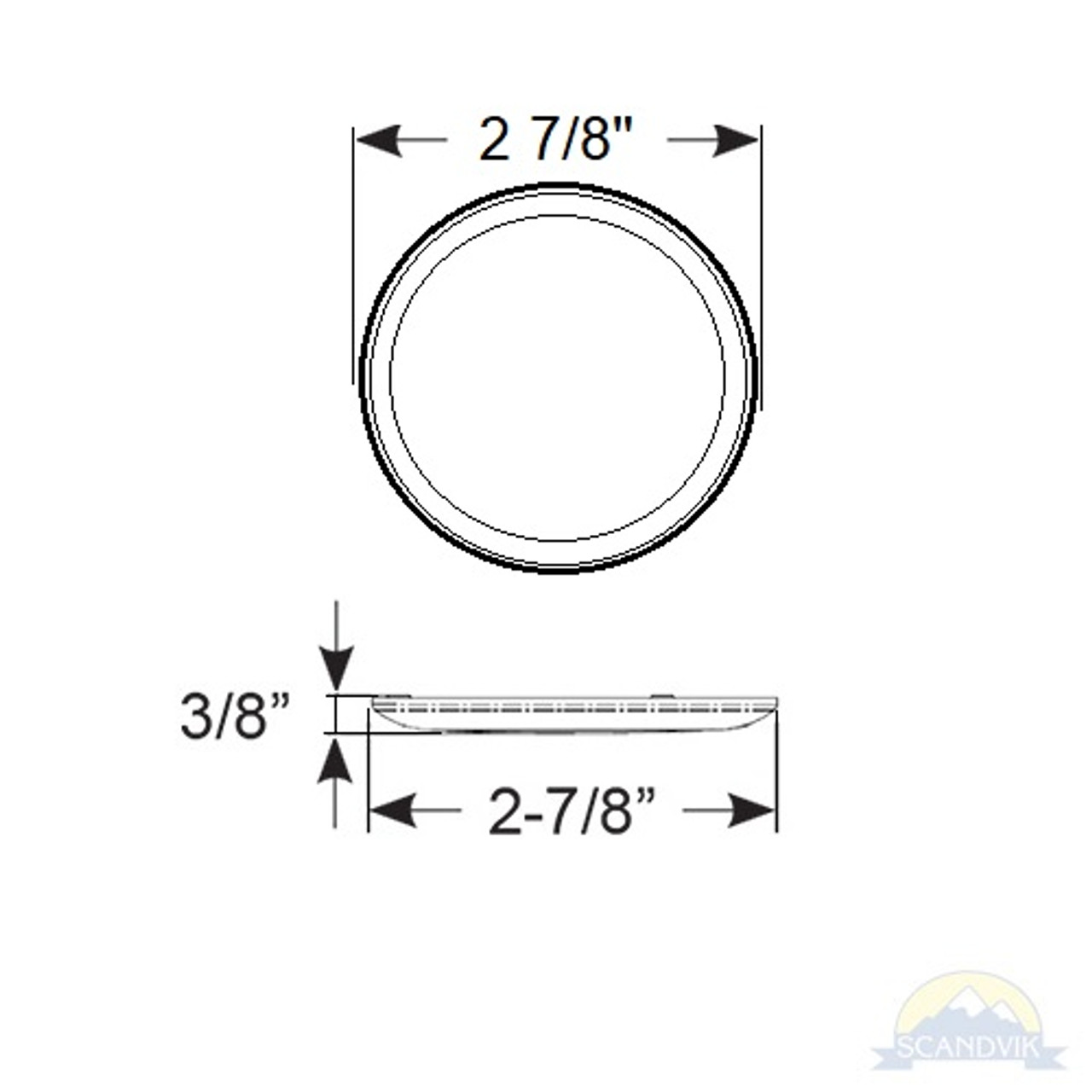 Scandvik - B3 Downlight - Surface Mount, Cool White, SS Trim, IP67, 12/24V - Apollo Lighting