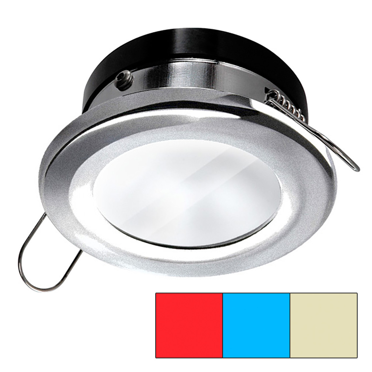 i2Systems - Apeiron A1120 - Spring Mount, Round, Red/Warm White/Blue, Brushed Nickel - Apollo Lighting