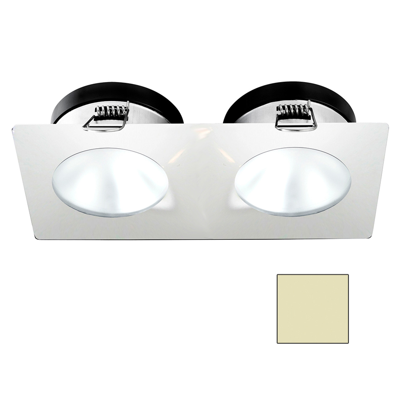 i2Systems - Apeiron A1110Z - 4.5W, Spring Mount, Double Round, Warm White, White Finish - Apollo Lighting