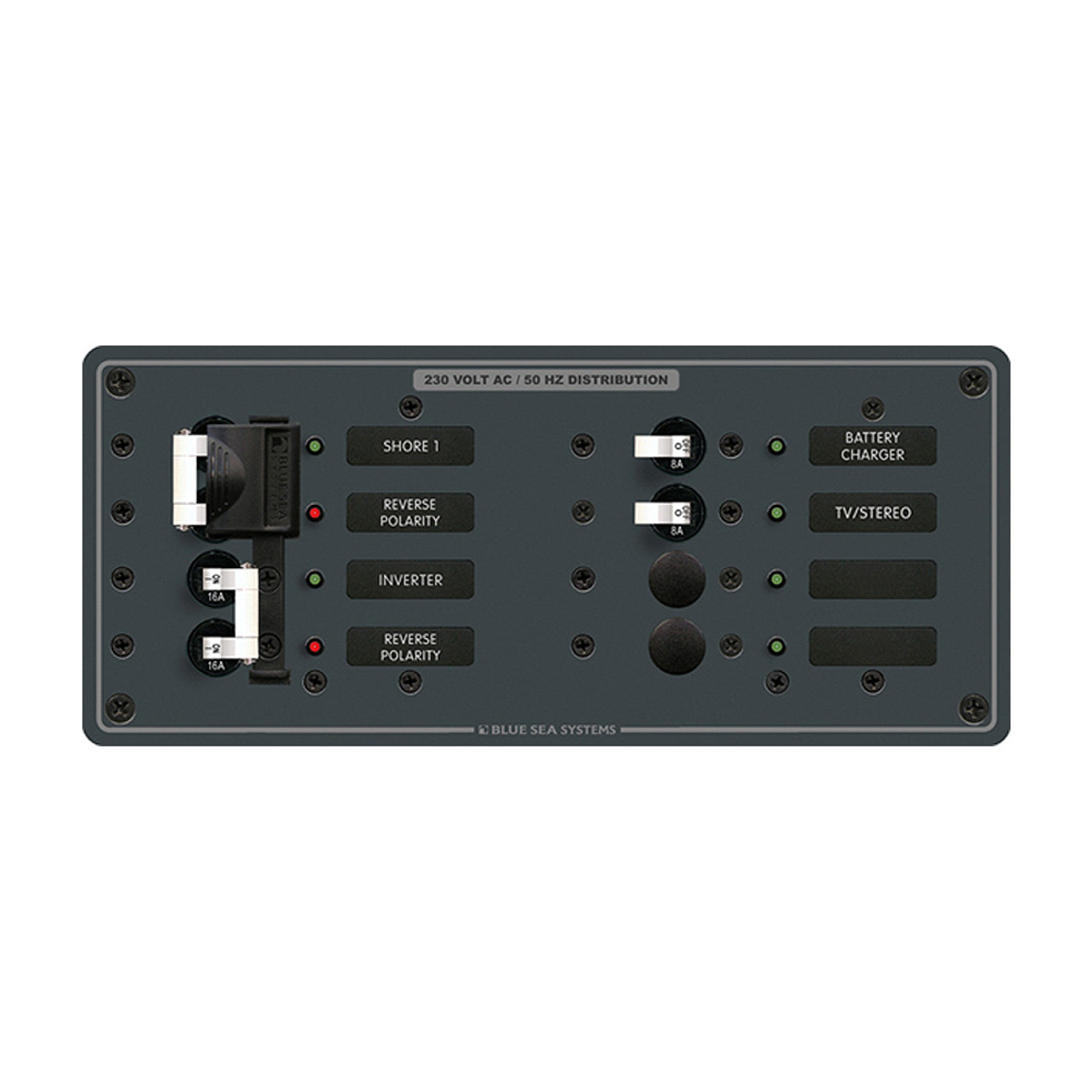 Blue Sea - 8599 AC Toggle Source Selector - 230V, 2 Sources, + 4 Positions - Apollo Lighting