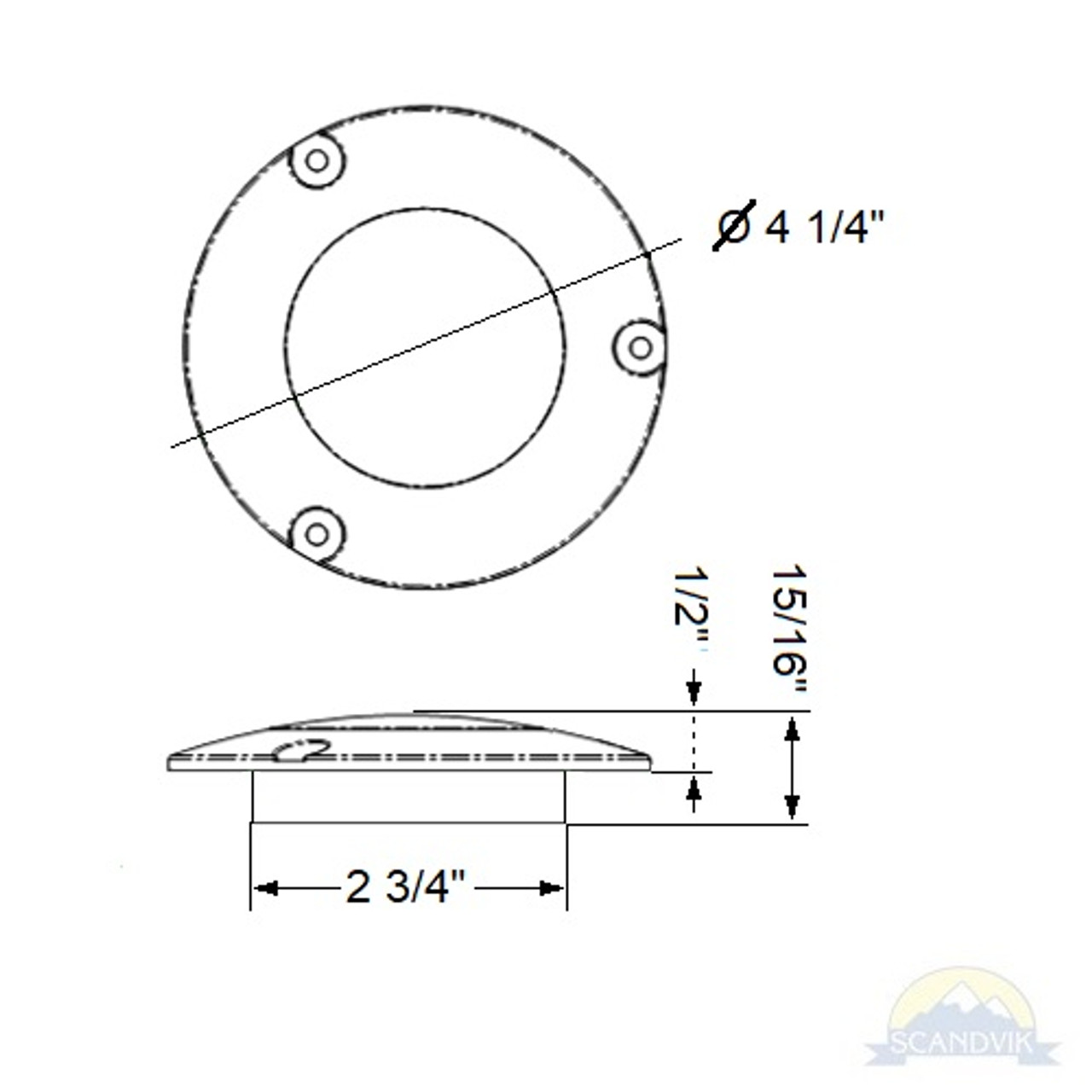 SCANDVIK - Cockpit Light - 12V, 2W, IP67, 128lm, Warm White (41372P) - Apollo Lighting